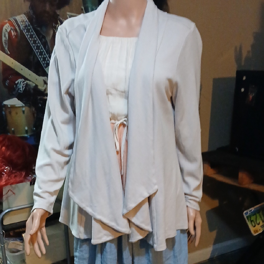 Premise Woman Beige Open Front Cardigan